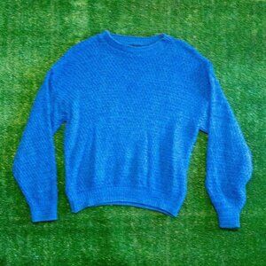 VINTAGE TONY LAMBERT MENS FISHERMAN SWEATER BLUE LONG SLEEVE PULLOVER SIZE XL
